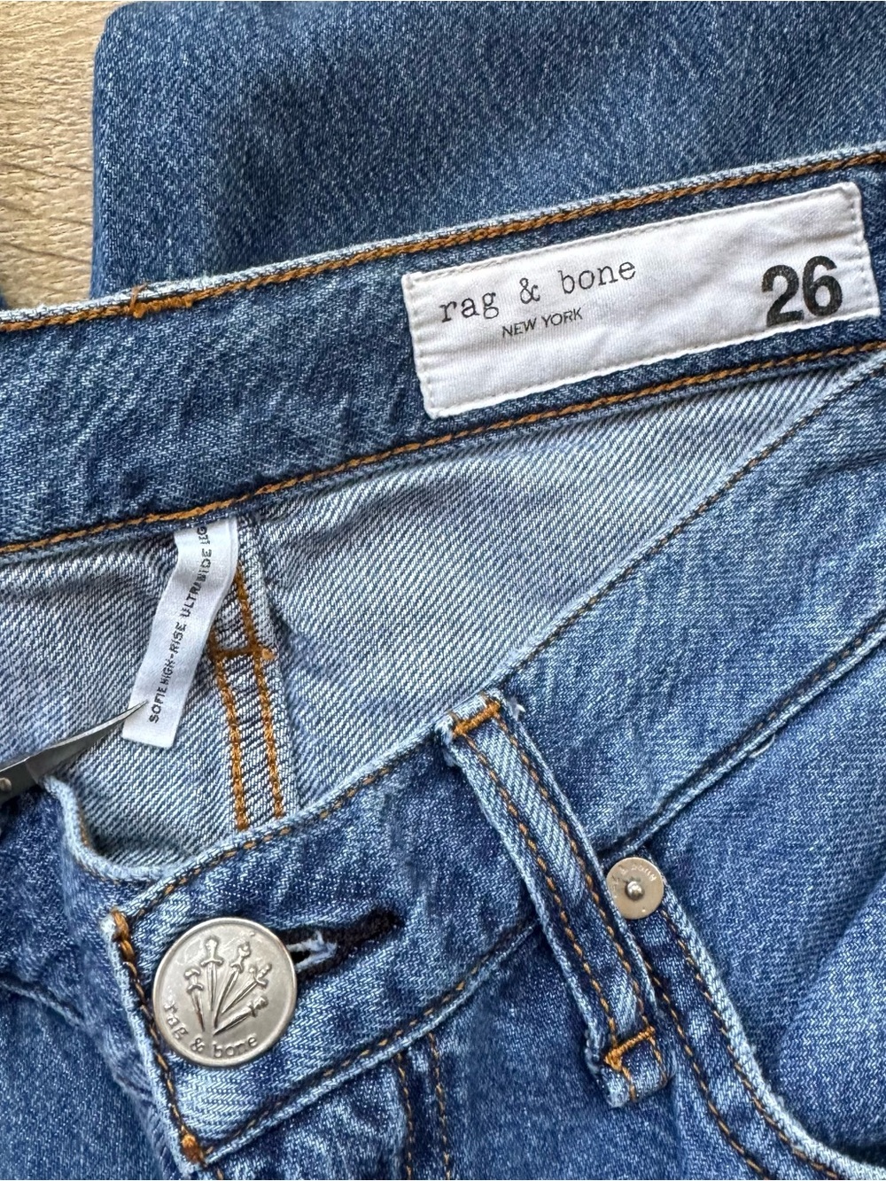 Rag & Bone Featherweight Sofie Wide-Leg Jeans Otto Blue 26 - Picture 7 of 12